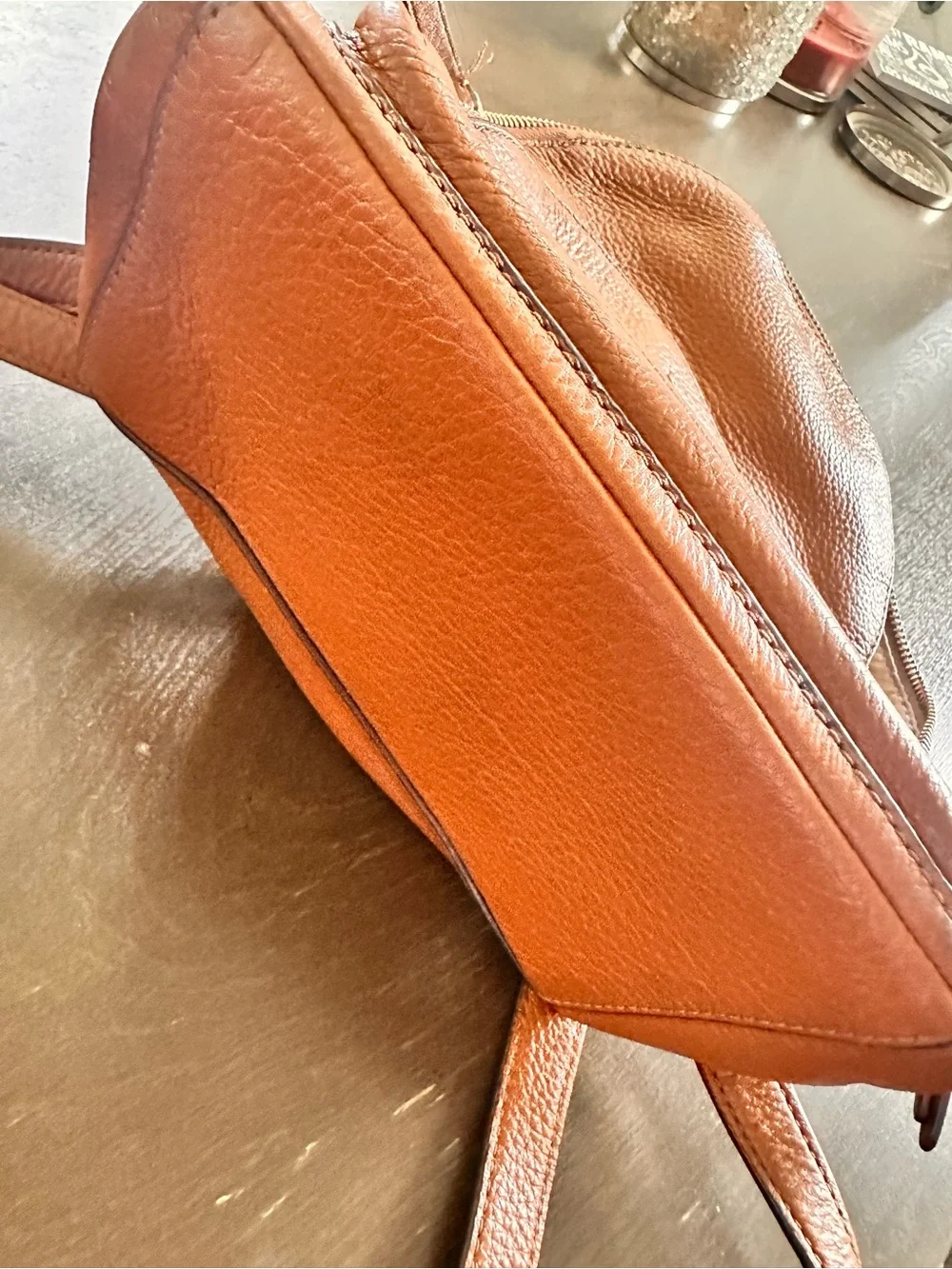 Kate spade pebbled leather mini back pack in camel